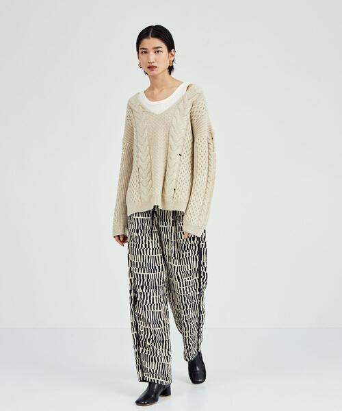 BRACTMENT(ブラクトメント)の「<BRACTMENT(ブラクトメント)>BM ジオメ ジャカード ドロストパンツ(その他パンツ・レディース・ブラック/コバルトブルー・FREE)」の15枚目の写真