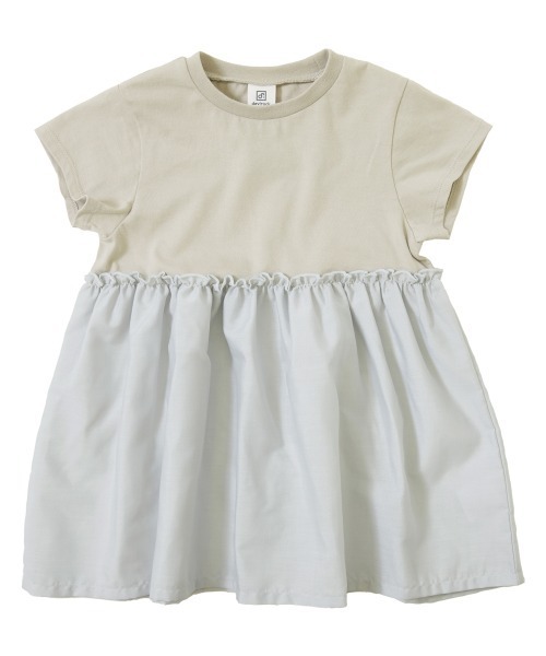 devirock(デビロック)の「異素材切替Aライン半袖チュニック(Tシャツ/カットソー・キッズ・ライトグレー/ブラック/グリーン系その他・110cm/100cm/120cm/130cm/140cm/150cm/160cm)」の10枚目の写真