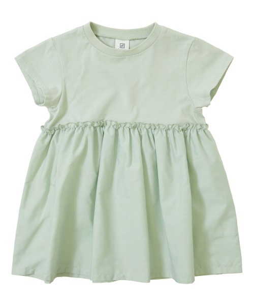 devirock(デビロック)の「異素材切替Aライン半袖チュニック(Tシャツ/カットソー・キッズ・ライトグレー/ブラック/グリーン系その他・110cm/100cm/120cm/130cm/140cm/150cm/160cm)」の11枚目の写真