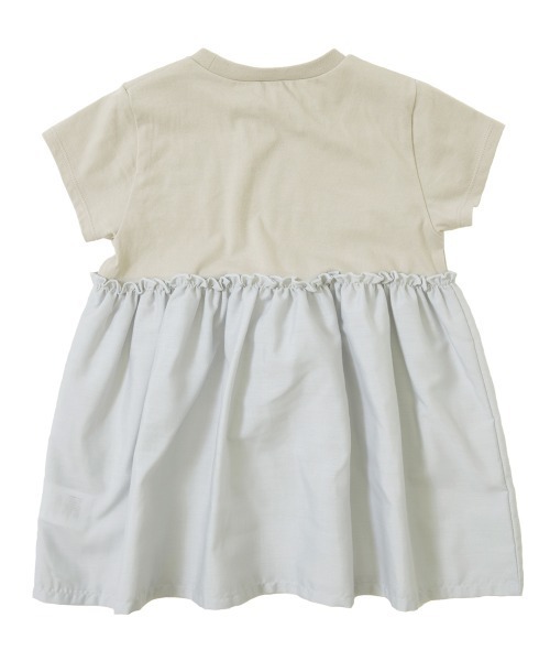 devirock(デビロック)の「異素材切替Aライン半袖チュニック(Tシャツ/カットソー・キッズ・ライトグレー/ブラック/グリーン系その他・110cm/100cm/120cm/130cm/140cm/150cm/160cm)」の8枚目の写真