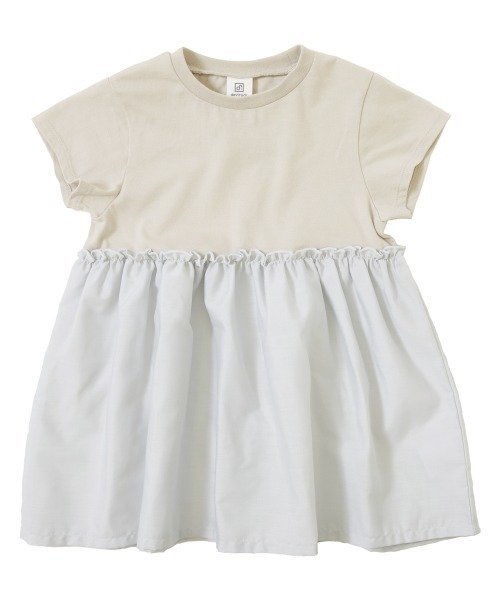 devirock(デビロック)の「異素材切替Aライン半袖チュニック(Tシャツ/カットソー・キッズ・ライトグレー/ブラック/グリーン系その他・110cm/100cm/120cm/130cm/140cm/150cm/160cm)」の12枚目の写真