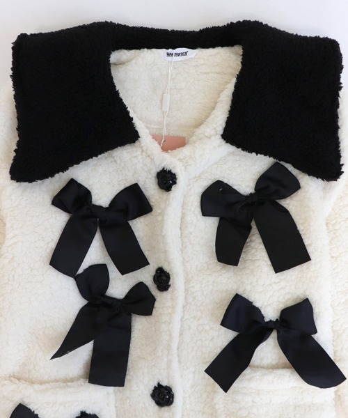 OSYAREVO（オシャレボ）の「スクエアカラー ボアリボン ルームウェア（ルームウェア/パジャマ・レディース・ホワイト/ピンク・FREE）」の18枚目の写真