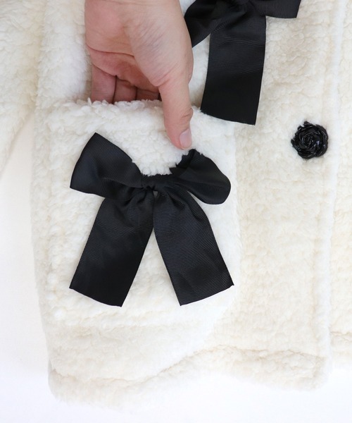 OSYAREVO（オシャレボ）の「スクエアカラー ボアリボン ルームウェア（ルームウェア/パジャマ・レディース・ホワイト/ピンク・FREE）」の19枚目の写真