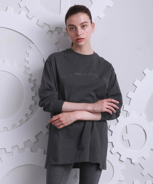 A DEGREE FAHRENHEIT（エーディグリーファーレンハイ）の「【ユニセックスアイテム】adfアート刺繍ロンT（Tシャツ/カットソー・メンズ・ホワイト/ブラック/オレンジ/ダークグレー・MEDIUM/LARGE/FREE）」の3枚目の写真