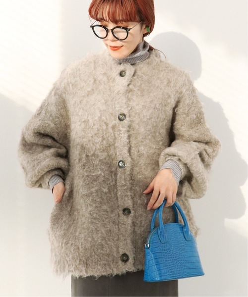 Simplicite（サンプリシテ）の「シャギークルーネックカーディガン◆（カーディガン/ボレロ・レディース・ブラウン/ブルー/イエロー・FREE）」の2枚目の写真