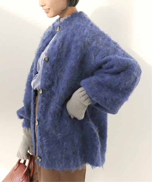 Simplicite（サンプリシテ）の「シャギークルーネックカーディガン◆（カーディガン/ボレロ・レディース・ブラウン/ブルー/イエロー・FREE）」の3枚目の写真