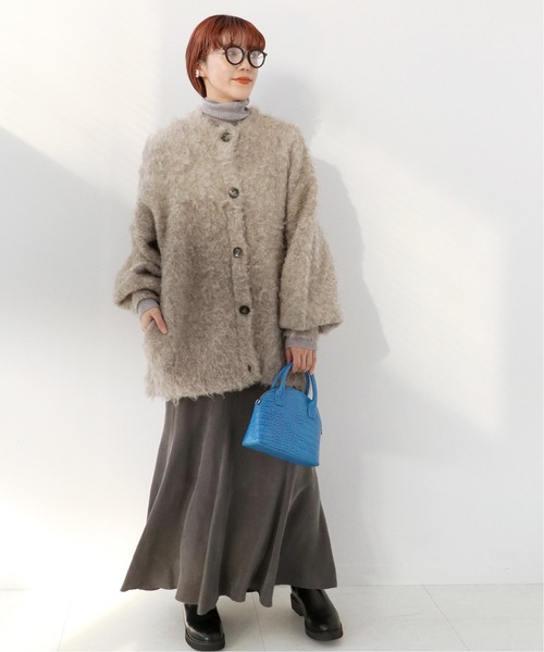 Simplicite（サンプリシテ）の「シャギークルーネックカーディガン◆（カーディガン/ボレロ・レディース・ブラウン/ブルー/イエロー・FREE）」の4枚目の写真