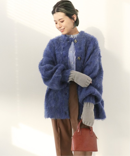 Simplicite（サンプリシテ）の「シャギークルーネックカーディガン◆（カーディガン/ボレロ・レディース・ブラウン/ブルー/イエロー・FREE）」の9枚目の写真