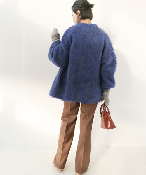 Simplicite（サンプリシテ）の「シャギークルーネックカーディガン◆（カーディガン/ボレロ・レディース・ブラウン/ブルー/イエロー・FREE）」の12枚目の写真