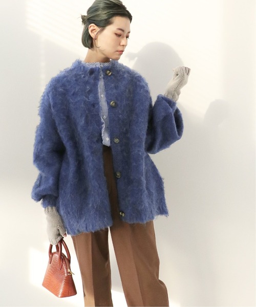 Simplicite（サンプリシテ）の「シャギークルーネックカーディガン◆（カーディガン/ボレロ・レディース・ブラウン/ブルー/イエロー・FREE）」の13枚目の写真