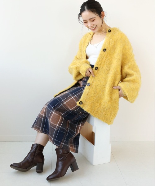 Simplicite（サンプリシテ）の「シャギークルーネックカーディガン◆（カーディガン/ボレロ・レディース・ブラウン/ブルー/イエロー・FREE）」の18枚目の写真