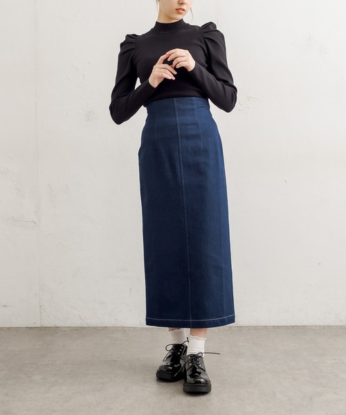 OLIVE des OLIVE（オリーブデオリーブ）の「【WEB限定カラー有】ハイウエストペンシルスカート（スカート・レディース・ブラック/オフホワイト/ミント/ワンウォッシュ・FREE）」の12枚目の写真