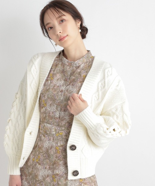 Andemiu（アンデミュウ）の「ソデレースアップカーディガン265240（カーディガン/ボレロ・レディース・ブルー/ホワイト/ベージュ・FREE）」の17枚目の写真