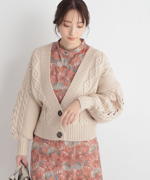 Andemiu（アンデミュウ）の「ソデレースアップカーディガン265240（カーディガン/ボレロ・レディース・ブルー/ホワイト/ベージュ・FREE）」の11枚目の写真