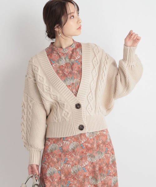 Andemiu（アンデミュウ）の「ソデレースアップカーディガン265240（カーディガン/ボレロ・レディース・ブルー/ホワイト/ベージュ・FREE）」の14枚目の写真