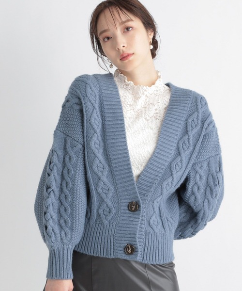 Andemiu（アンデミュウ）の「ソデレースアップカーディガン265240（カーディガン/ボレロ・レディース・ブルー/ホワイト/ベージュ・FREE）」の22枚目の写真