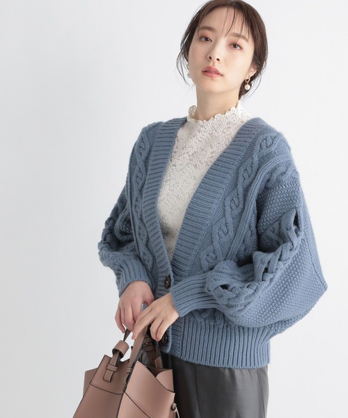 Andemiu（アンデミュウ）の「ソデレースアップカーディガン265240（カーディガン/ボレロ・レディース・ブルー/ホワイト/ベージュ・FREE）」の5枚目の写真