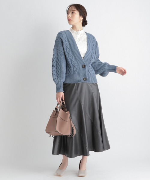 Andemiu（アンデミュウ）の「ソデレースアップカーディガン265240（カーディガン/ボレロ・レディース・ブルー/ホワイト/ベージュ・FREE）」の15枚目の写真