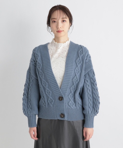 Andemiu（アンデミュウ）の「ソデレースアップカーディガン265240（カーディガン/ボレロ・レディース・ブルー/ホワイト/ベージュ・FREE）」の9枚目の写真