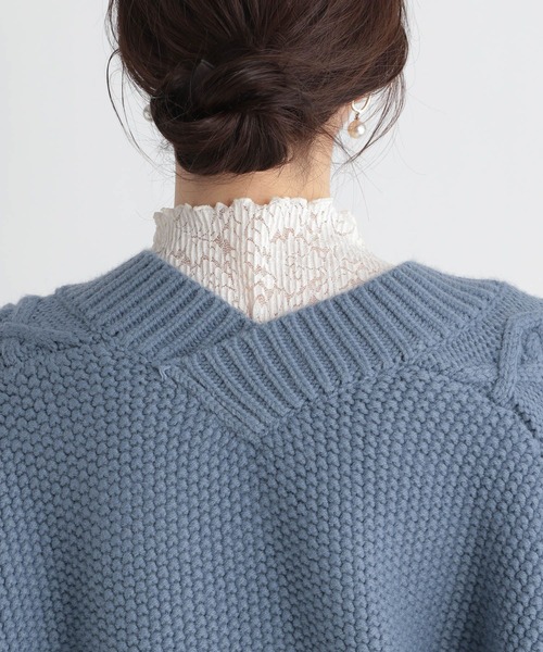 Andemiu（アンデミュウ）の「ソデレースアップカーディガン265240（カーディガン/ボレロ・レディース・ブルー/ホワイト/ベージュ・FREE）」の6枚目の写真