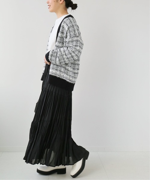 Simplicite（サンプリシテ）の「ツイードジャガード ニットカーディガン◆（カーディガン/ボレロ・レディース・ブラック/ブルー・FREE）」の8枚目の写真