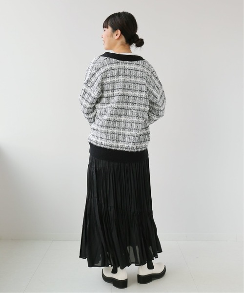 Simplicite（サンプリシテ）の「ツイードジャガード ニットカーディガン◆（カーディガン/ボレロ・レディース・ブラック/ブルー・FREE）」の21枚目の写真