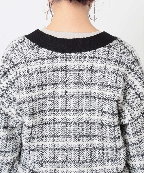 Simplicite（サンプリシテ）の「ツイードジャガード ニットカーディガン◆（カーディガン/ボレロ・レディース・ブラック/ブルー・FREE）」の17枚目の写真