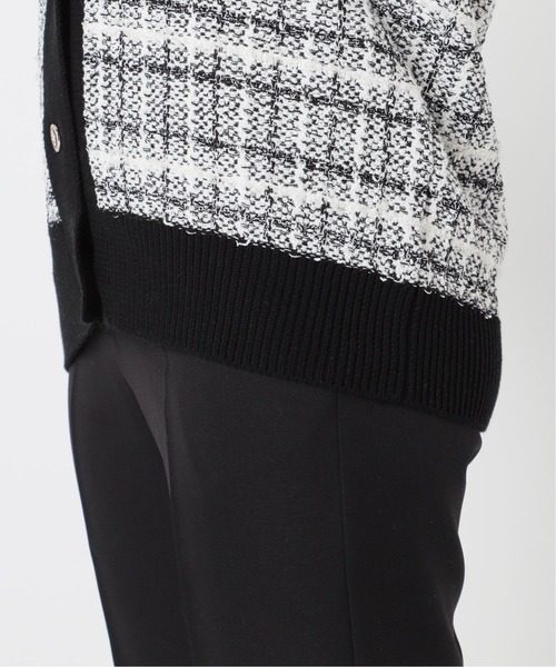 Simplicite（サンプリシテ）の「ツイードジャガード ニットカーディガン◆（カーディガン/ボレロ・レディース・ブラック/ブルー・FREE）」の10枚目の写真