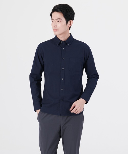 Blue Standard （ブルースタンダード）の「【BLUE STANDARD/ブルースタンダード】ラクケア  イージーケア  オックスボタンダウンシャツ（シャツ/ブラウス・メンズ・ホワイト/スミクロ/ワイン/ダークグリーン/ベージュ/ネイビー/ブルー系その他・SMALL/MEDIUM/LARGE/X-LARGE）」の6枚目の写真