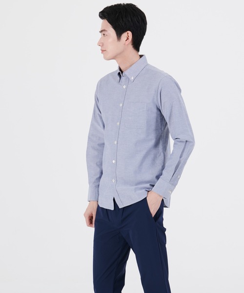 Blue Standard （ブルースタンダード）の「【BLUE STANDARD/ブルースタンダード】ラクケア  イージーケア  オックスボタンダウンシャツ（シャツ/ブラウス・メンズ・ホワイト/スミクロ/ワイン/ダークグリーン/ベージュ/ネイビー/ブルー系その他・SMALL/MEDIUM/LARGE/X-LARGE）」の5枚目の写真