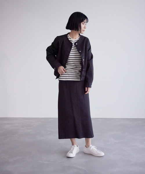 SALON adam et rope'（サロン アダム エ ロペ）の「カツラギストレッチタイトスカート（スカート・レディース・オフホワイト/チャコールグレー・S/M）」の5枚目の写真