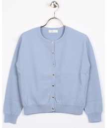 クルーネック金釦ニットカーディガン