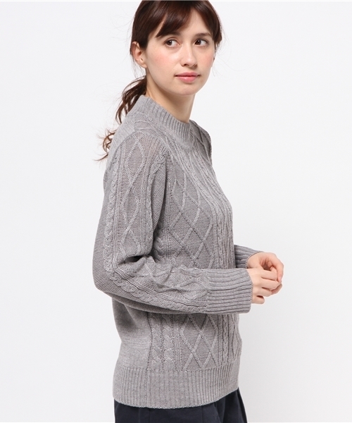 Kastane（カスタネ）の「【Kastane】ハイネックケーブルプルオーバー（ニット/セーター・レディース・オフホワイト/グレー/ピンク/ネイビー・FREE）」の15枚目の写真