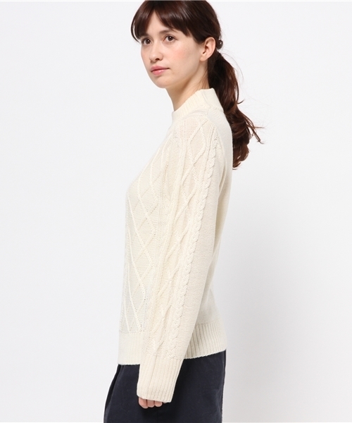 Kastane（カスタネ）の「【Kastane】ハイネックケーブルプルオーバー（ニット/セーター・レディース・オフホワイト/グレー/ピンク/ネイビー・FREE）」の11枚目の写真
