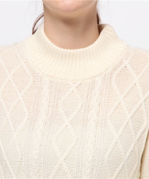 Kastane（カスタネ）の「【Kastane】ハイネックケーブルプルオーバー（ニット/セーター・レディース・オフホワイト/グレー/ピンク/ネイビー・FREE）」の13枚目の写真