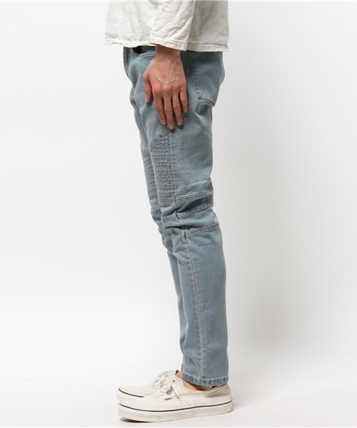 WEGO(ウィゴー)の「WEGO/バイカーデニムパンツ(デニムパンツ・メンズ・ブラック/ライトインディゴブルー・MEDIUM/LARGE)」の8枚目の写真