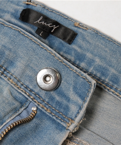 WEGO(ウィゴー)の「WEGO/バイカーデニムパンツ(デニムパンツ・メンズ・ブラック/ライトインディゴブルー・MEDIUM/LARGE)」の5枚目の写真