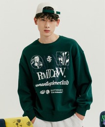 【ROMANTIC CROWN】OVERLAP SLOGAN SWEAT SHIRT / ロマンティッククラウン オーバーラップ スローガン ロゴ フーディー