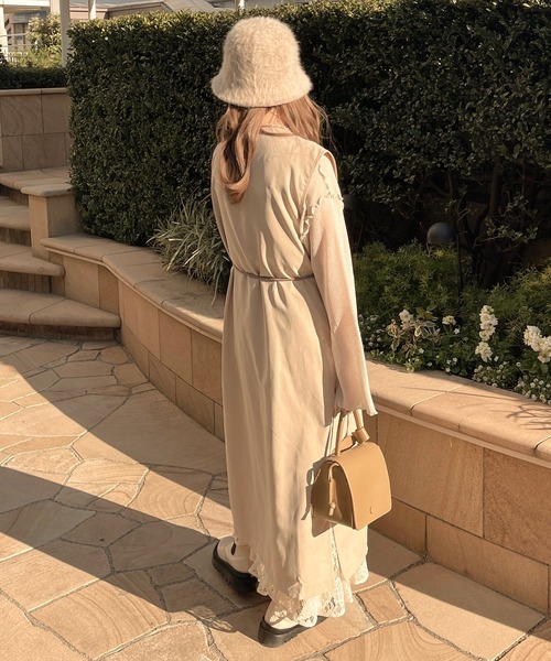 apresjour clair】サイドボタンロングジレ（ベスト）｜apres jour