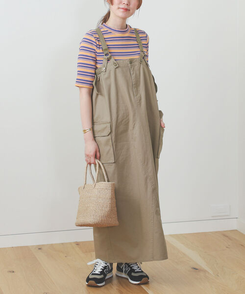 BEAMS HEART(ビームスハート)の「BEAMS HEART / カーゴ サス付 ワンピース(ワンピース・レディース・ネイビー/オリーブ/ベージュ・FREE)」の1枚目の写真