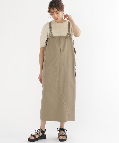 BEAMS HEART(ビームスハート)の「BEAMS HEART / カーゴ サス付 ワンピース(ワンピース・レディース・ネイビー/オリーブ/ベージュ・FREE)」の15枚目の写真