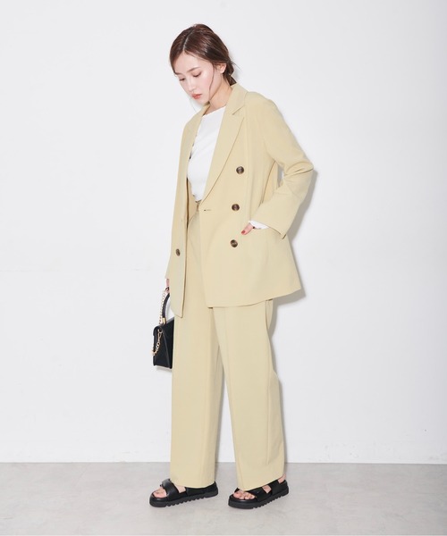 FREE'S MART（フリーズマート）の「◆麻調合繊ダブルブレストジャケット（テーラードジャケット・レディース・ホワイト/ベージュ/ブラウン/グリーン・SMALL/MEDIUM）」の14枚目の写真