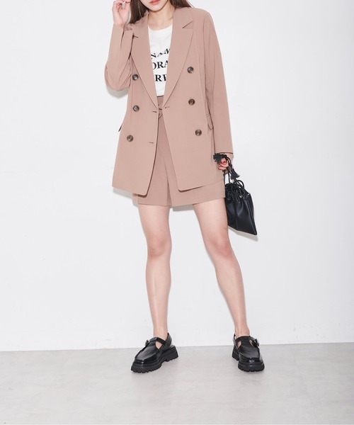 FREE'S MART（フリーズマート）の「◆麻調合繊ダブルブレストジャケット（テーラードジャケット・レディース・ホワイト/ベージュ/ブラウン/グリーン・SMALL/MEDIUM）」の18枚目の写真