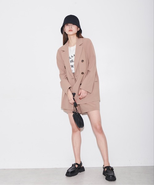 FREE'S MART（フリーズマート）の「◆麻調合繊ダブルブレストジャケット（テーラードジャケット・レディース・ホワイト/ベージュ/ブラウン/グリーン・SMALL/MEDIUM）」の21枚目の写真