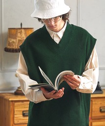 EMMA CLOTHES | アゼ編み Vネック ルーズニットベスト EMMA CLOTHES 2022SS(ベスト)