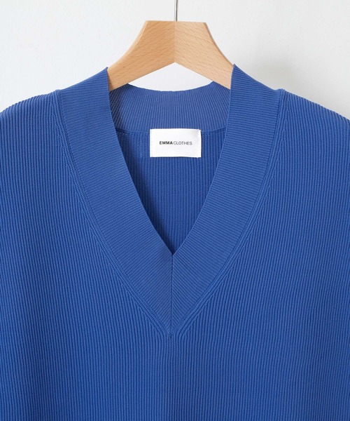 アゼ編み Vネック ルーズニットベスト EMMA CLOTHES（ベスト）｜EMMA