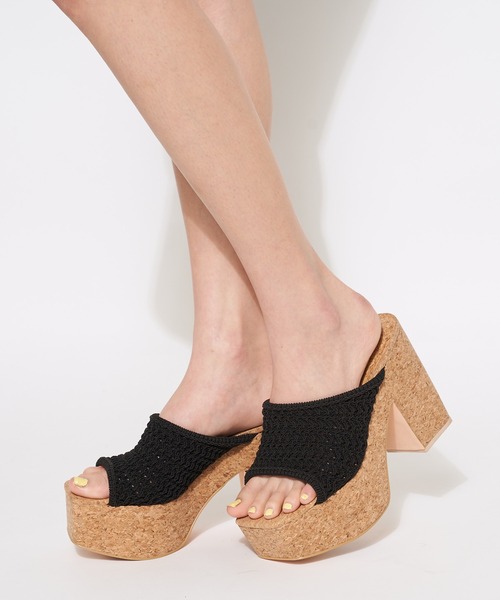 SPIRALGIRL（スパイラルガール）の「コルクウェッジメッシュサンダル（サンダル・レディース・ベージュ/ブラック/ブルー・LARGE/MEDIUM）」の16枚目の写真