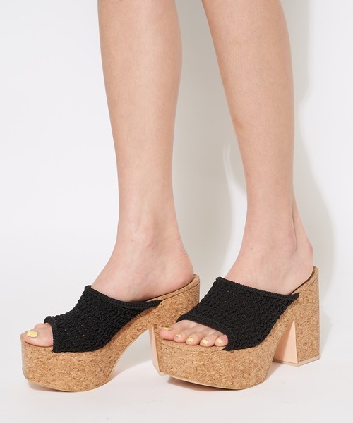 SPIRALGIRL（スパイラルガール）の「コルクウェッジメッシュサンダル（サンダル・レディース・ベージュ/ブラック/ブルー・LARGE/MEDIUM）」の13枚目の写真