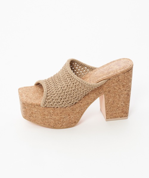 SPIRALGIRL（スパイラルガール）の「コルクウェッジメッシュサンダル（サンダル・レディース・ベージュ/ブラック/ブルー・LARGE/MEDIUM）」の5枚目の写真