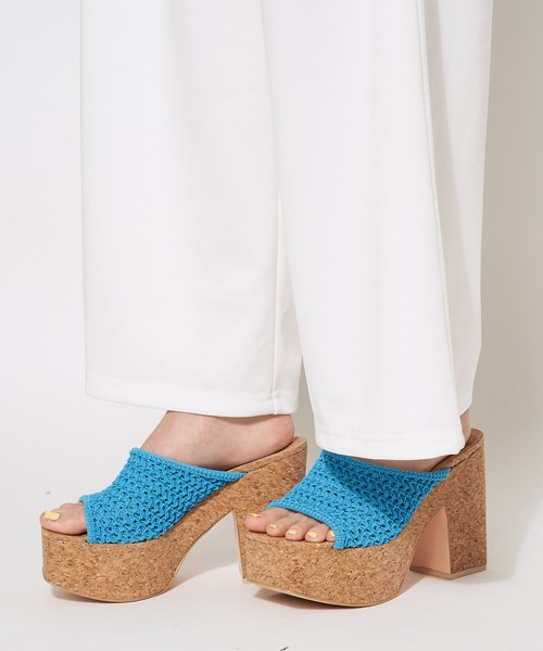 SPIRALGIRL（スパイラルガール）の「コルクウェッジメッシュサンダル（サンダル・レディース・ベージュ/ブラック/ブルー・LARGE/MEDIUM）」の20枚目の写真